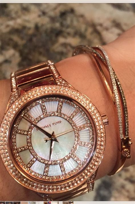 michael kors rose gold chain bracelet watch|Michael Kors gold bangle.